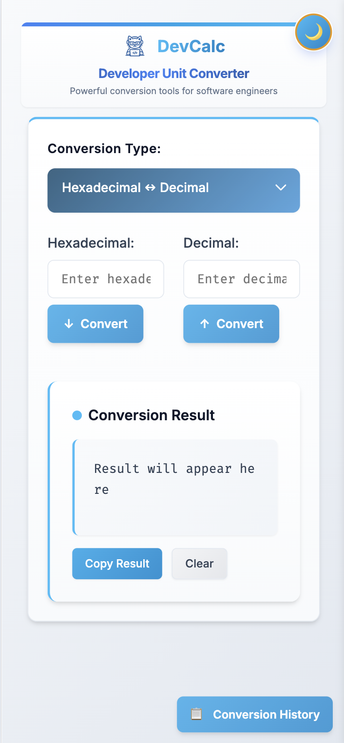 Dev Unit Converter App with progress visualization